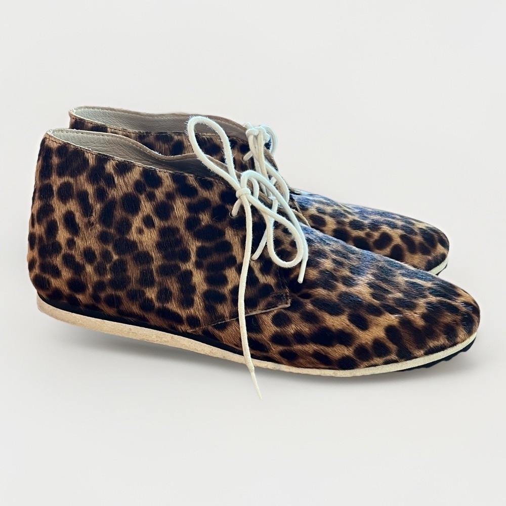Boden Leopard Print Calf Hair Chukka Desert Shoes Women's EU 40 US 9‎ Statement